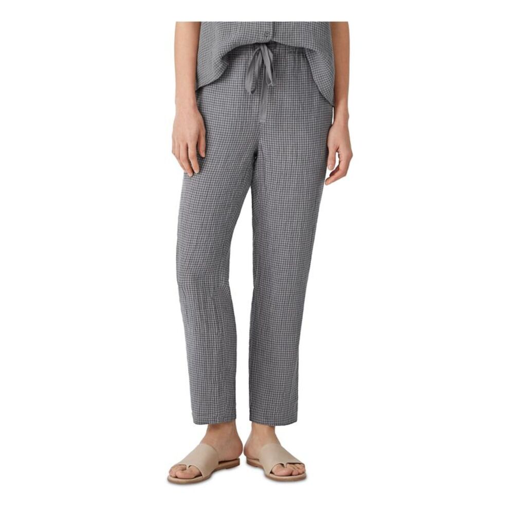 EILEEN FISHER Womens Gray Tie Ankle Crop Drawstring Straight leg Pants XS